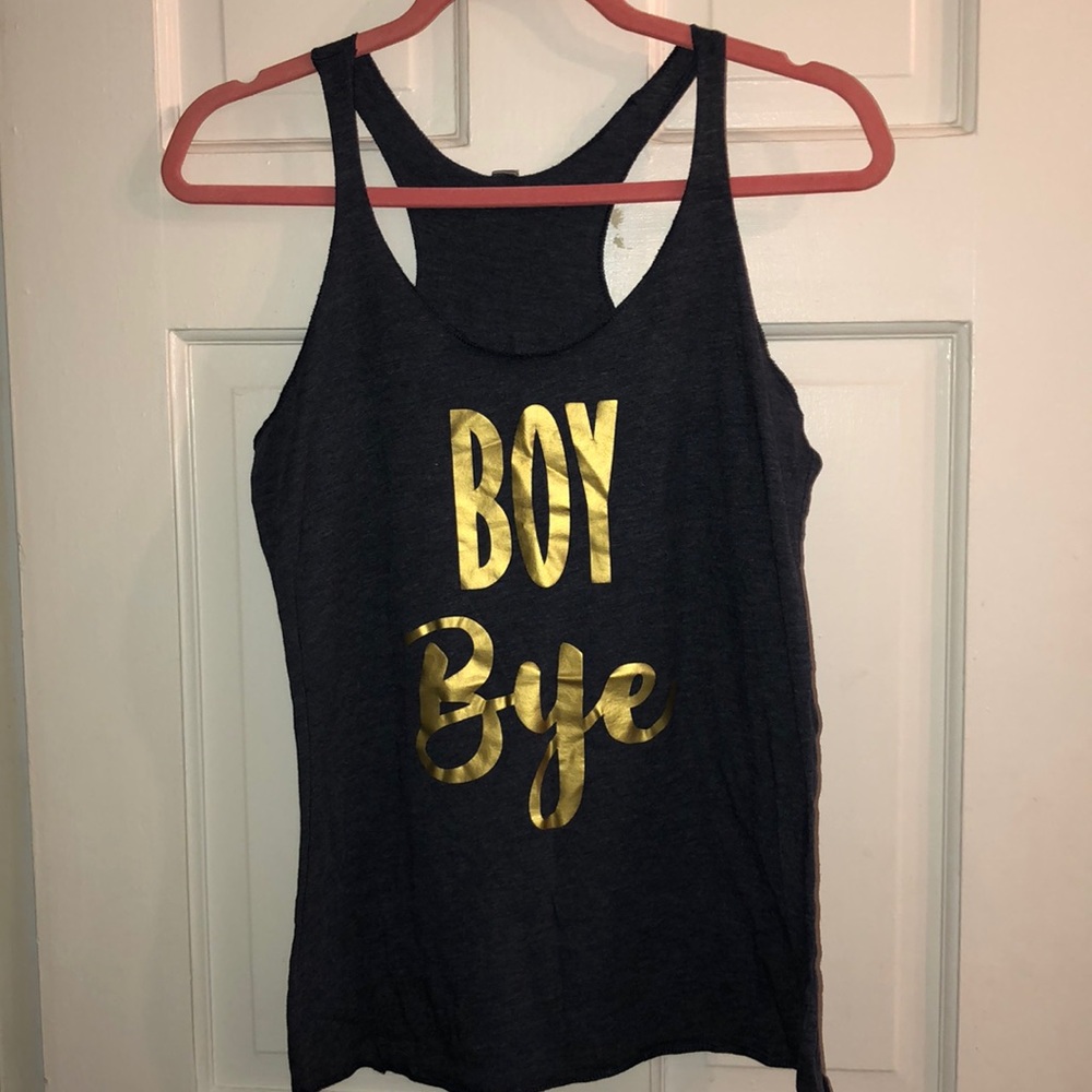 Navy razor back tank